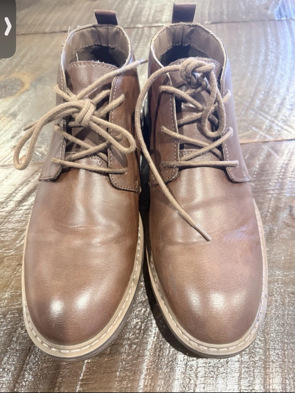 Goodfellow & Co Brown Leather Chukka Boots with Lace-Up Front